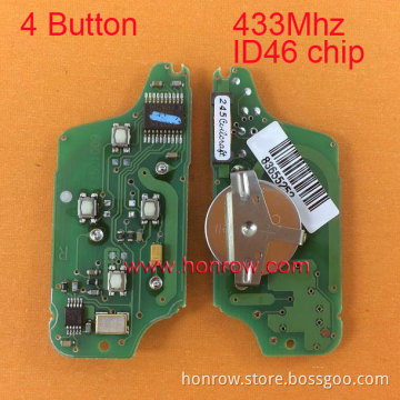Hot sale products-- Original Citroen ASK 4 button flip remote control with 433Mhz ID46 Chip for 307&407 Blade (After April 2011